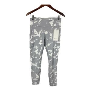 Lululemon Speed Up Tight Flower Pop Gray and White FPWL, Size 8 New